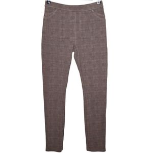 Sanctuary Women's Rose Taupe Plaid Jegging Style Athletic Leggings Size Medium